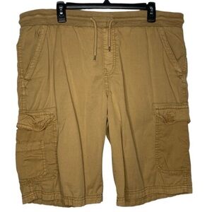 Soft Cargo Shorts (Size:XL, Color:Khaki-Brown)